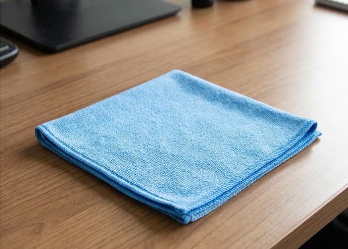 Blatul biroului, curată, după curățare cu lavetele IdealClean