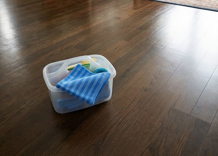 Parchetul, curată, după curățare cu lavetele IdealClean